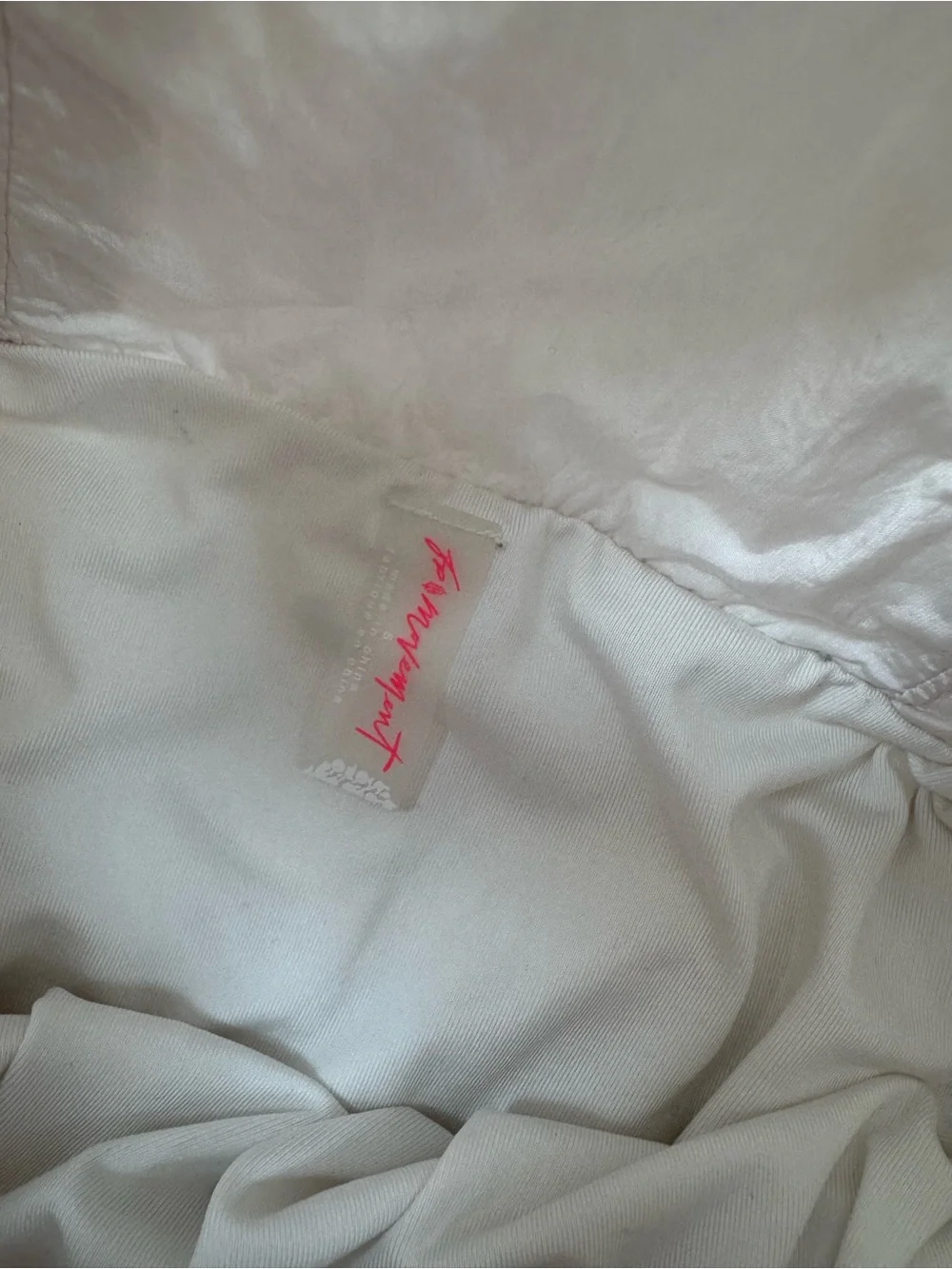 Free People Movement High Rise Smocked Running Shorts | White & Pink | Size S